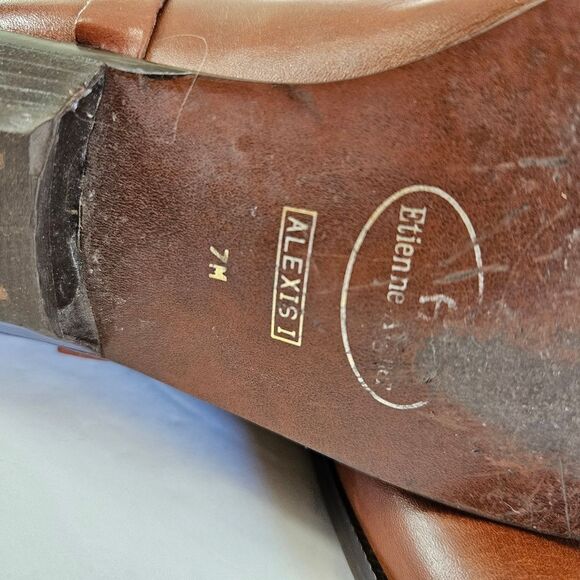Etienne Aigner Vintage Alexis Brown Leather Harness Equestrian Riding Boots 7 - Picture 13 of 16